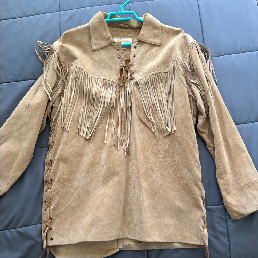 Scully Beige Suede Western Shirt